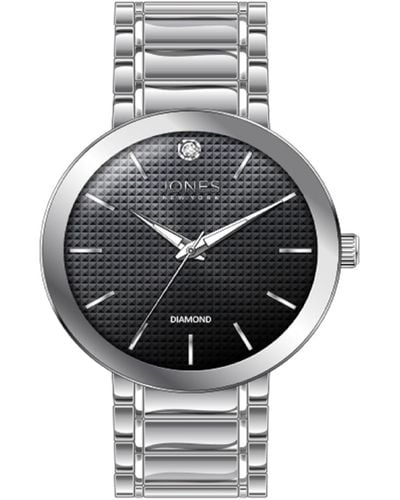 Jones New York Analog Shiny Silver-tone Metal Bracelet Watch 42mm - Gray