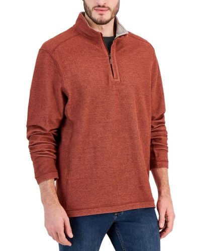 Tommy Bahama Bayview Reversible Quarter-zip Sweater - Red
