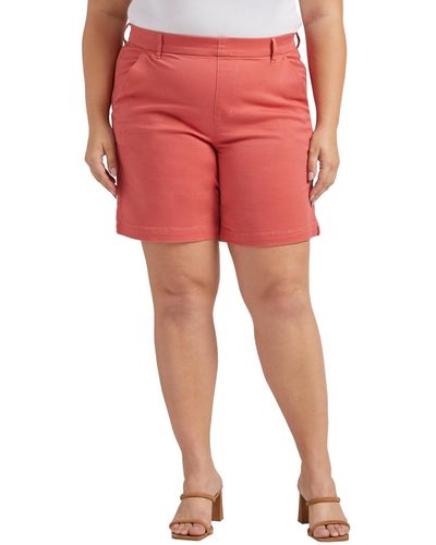 Jag Plus Size Maddie Mid Rise Shorts - Red