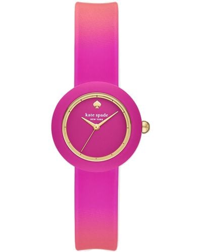Kate Spade Mini Park Row Silicone Watch 28mm - Pink