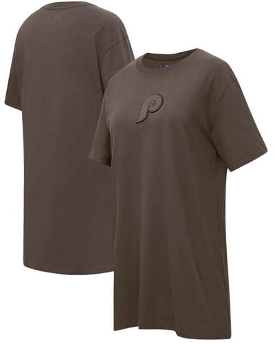 Pro Standard Philadelphia Phillies Neutral T-shirt Dress - Brown