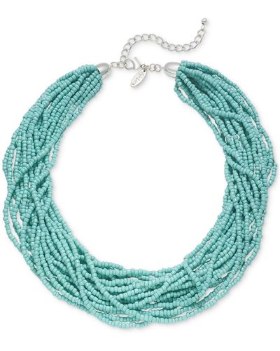 Style & Co. Color Seed Bead Torsade Statement Necklace - Green