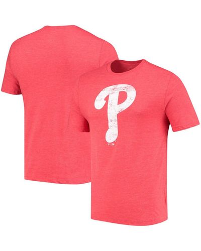 Fanatics Philadelphia Phillies Weathe Official Logo Tri-blend T-shirt - Pink