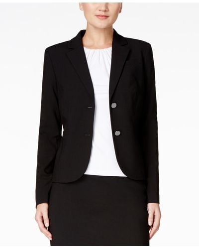 Calvin Klein Jacket, Long Sleeve Two Button - Black