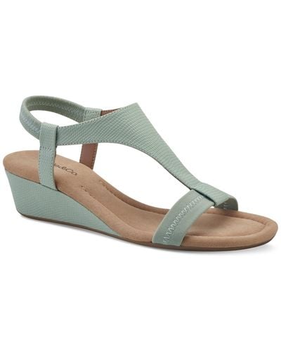 Style & Co. Step N Flex Vacanzaa Wedge Sandals - Green