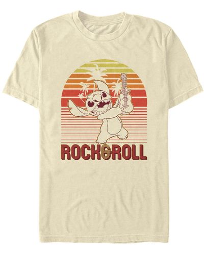 Fifth Sun Lilo Stitch Rock And Roll Stitch Short Sleeve T-shirt - Natural