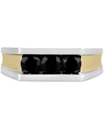 Macy's Black Diamond Three Stone Concave Ring (1-1/2 Ct. T.w.