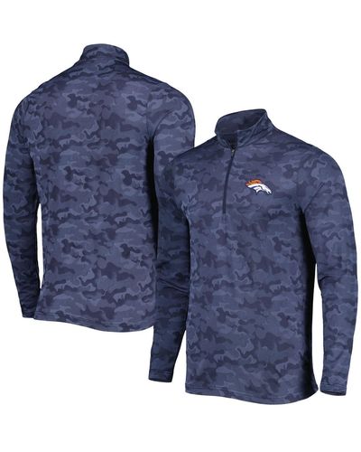 Antigua Denver Broncos Brigade Quarter-zip Sweatshirt - Blue