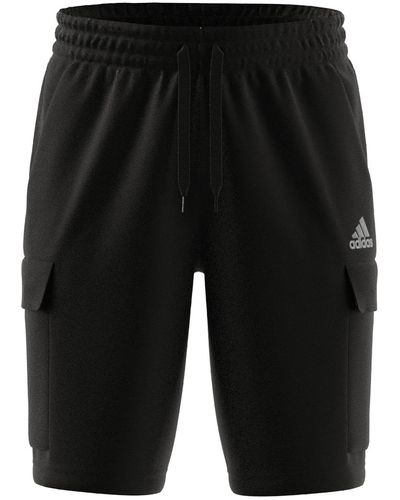 adidas Essentials Fleece Cargo Shorts - Black