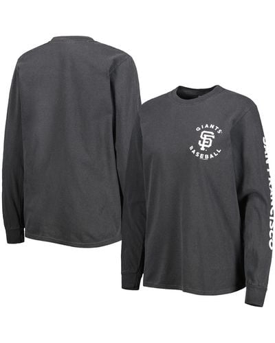 Soft As A Grape San Francisco Giants Team Pigment Dye Long Sleeve T-shirt - Black