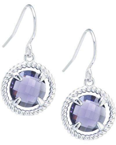 Giani Bernini Round Crystal Wire Drop Earrings - Purple