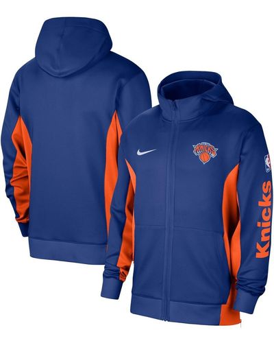 Nike New York Knicks 2023/24 Authentic Showtime Full-zip Hoodie - Blue