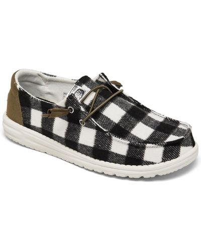 Hey Dude Wendy Plaid Casual Sneakers From Finish Line - Black