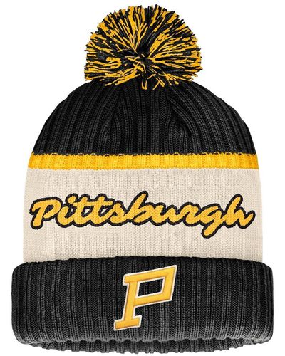 Fanatics Distressed Pittsburgh Penguins 2023 Nhl Winter Classic Cuffed Knit Hat - Yellow