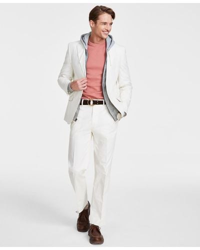 Nautica Modern-fit Seasonal Cotton Stretch Suit - White