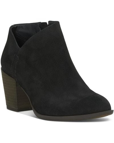 Lucky Brand Bellita Asymmetrical Cutout Block-heel Booties - Black
