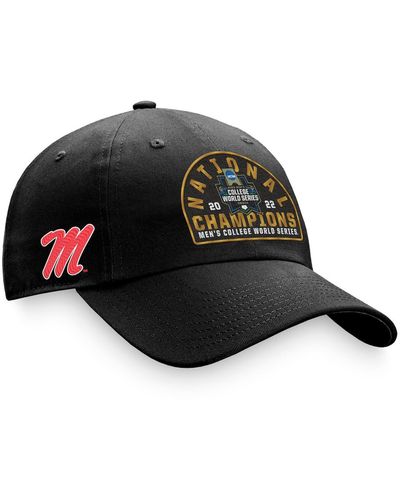 Top Of The World Ole Miss Rebels 2022 Ncaa Baseball College World Series Champions Locker Room Crew Adjustable Hat - Black