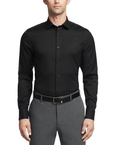Calvin Klein Refined Slim Fit Stretch Dress Shirt - Black