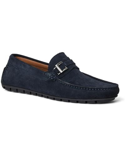 Bruno Magli Xanto Leather And Suede Driving Loafers - Blue
