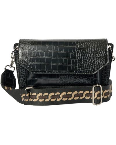 Urban Originals Au Revoir Croc-effect Faux Leather Crossbody Bag - Black