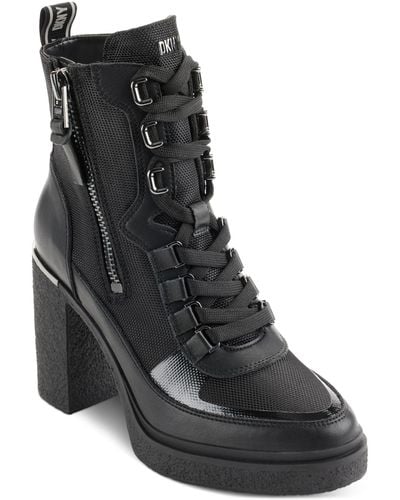 DKNY Toia-lace Up Boot Combat - Black