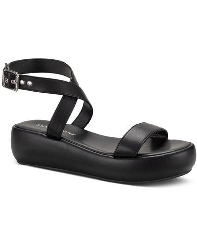 Sun & Stone Sun + Stone Simonee Ankle-strap Platform Sandals - Black