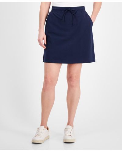 Style & Co. Petite Solid Jersey Skort - Blue