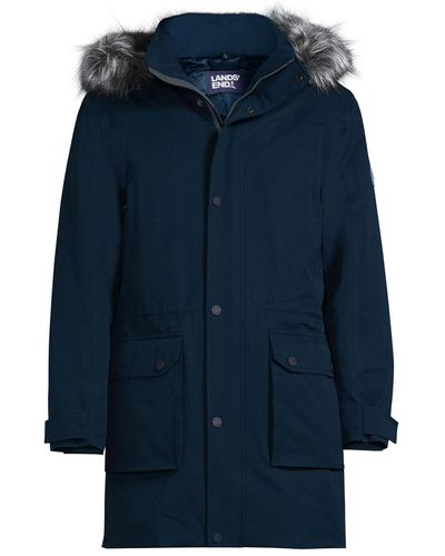 Lands' End Big & Tall Expedition Waterproof Winter Down Parka - Blue