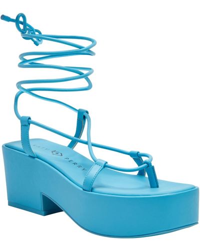 Katy Perry The Busy Bee Lace Up Wedge Sandals - Blue
