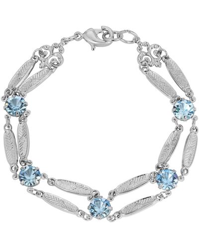 2028 Crystal Silver-tone Link Bracelet - Metallic