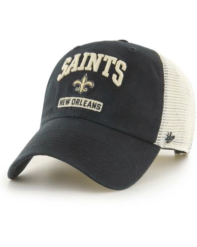 47 Brand Black, White New Orleans Saints Morgantown Trucker Clean Up Snapback Hat