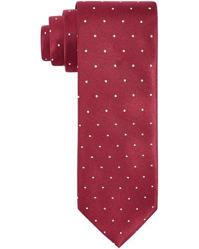 Tayion Collection Crimson & Cream Dot Tie - Red
