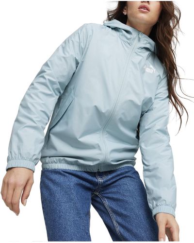 PUMA Essentials Hooded Windbreaker Jacket - Blue