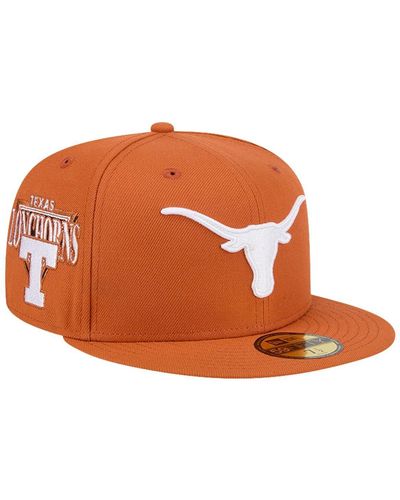 KTZ Texas Texas Longhorns Throwback 59fifty Fitted Hat - Orange