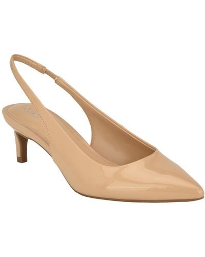 Calvin Klein Dainty Pointy Toe Slingback Pumps - Natural