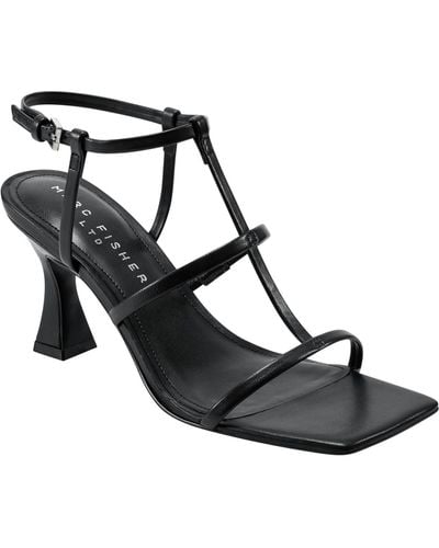 Marc Fisher Dennie Square Toe Strappy Dress Sandals - Black