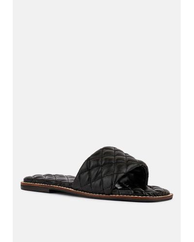 Rag & Co Odalta Handcrafted Quilted Summer Flats - Black