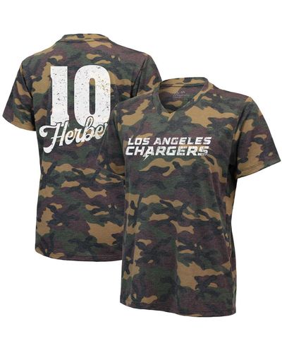 Industry Rag Justin Herbert Los Angeles Chargers Name And Number Tri-blend V-neck T-shirt - Black