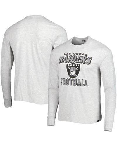 '47 Heathered Las Vegas Raiders Dozer Franklin Long Sleeve T-shirt - Gray
