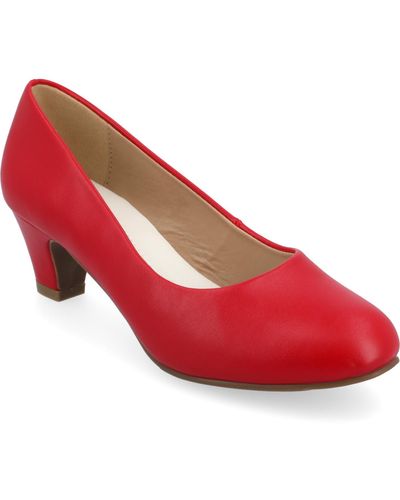 Journee Collection Luu Round Toe Pumps - Red