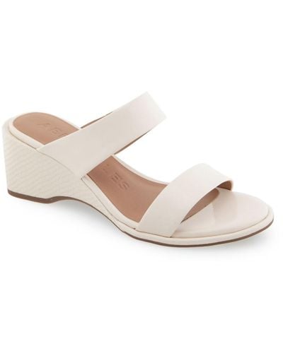 Aerosoles Norine Slip-on Wedge Sandals - White