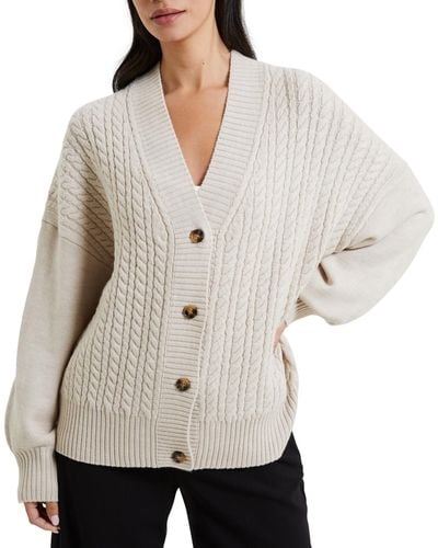 French Connection Babysoft Cable Knit Cardigan - Natural