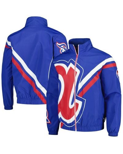 Mitchell & Ness Atlanta Braves Exploded Logo Warm Up Full-zip Jacket - Blue