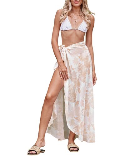 CUPSHE Soft Tropics Side Tie Sarong - White