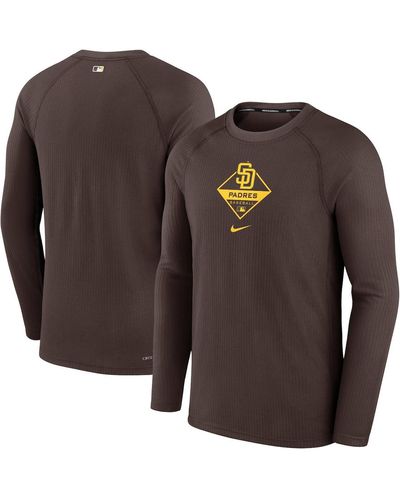 Nike San Diego Padres Authentic Collection Raglan Performance Long Sleeve T-shirt - Brown