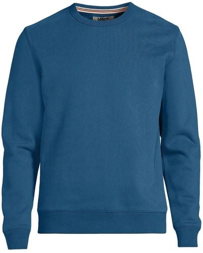 Lands' End Tall Long Sleeve Serious Sweats Crewneck Sweatshirt - Blue
