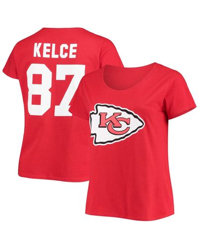 Fanatics Plus Size Travis Kelce Kansas City Chiefs Name Number V-neck T-shirt - Red