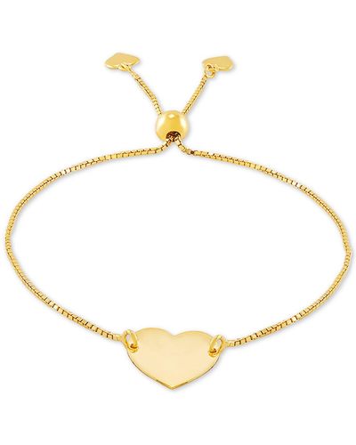 Giani Bernini Polished Heart Bolo Bracelet In 18k Gold-plated Sterling Silver, Created For Macy's - Metallic
