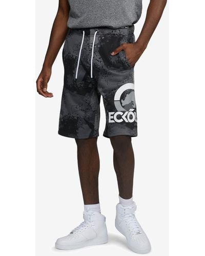 Ecko' Unltd Four Square Fleece Shorts - Black