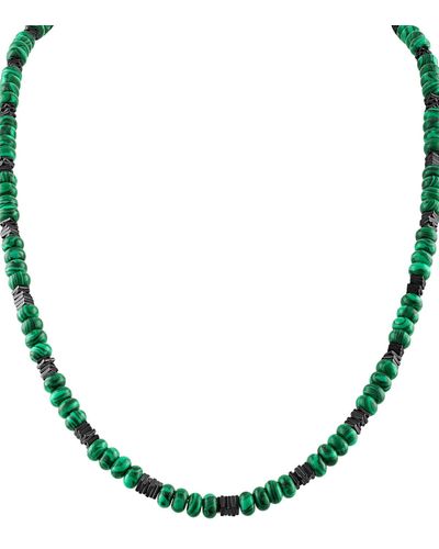 Bulova Marine Star Malachite Beaded 22" Necklace - Green
